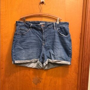Ava & Viv Rolled Cuff Denim Shorts in Blue